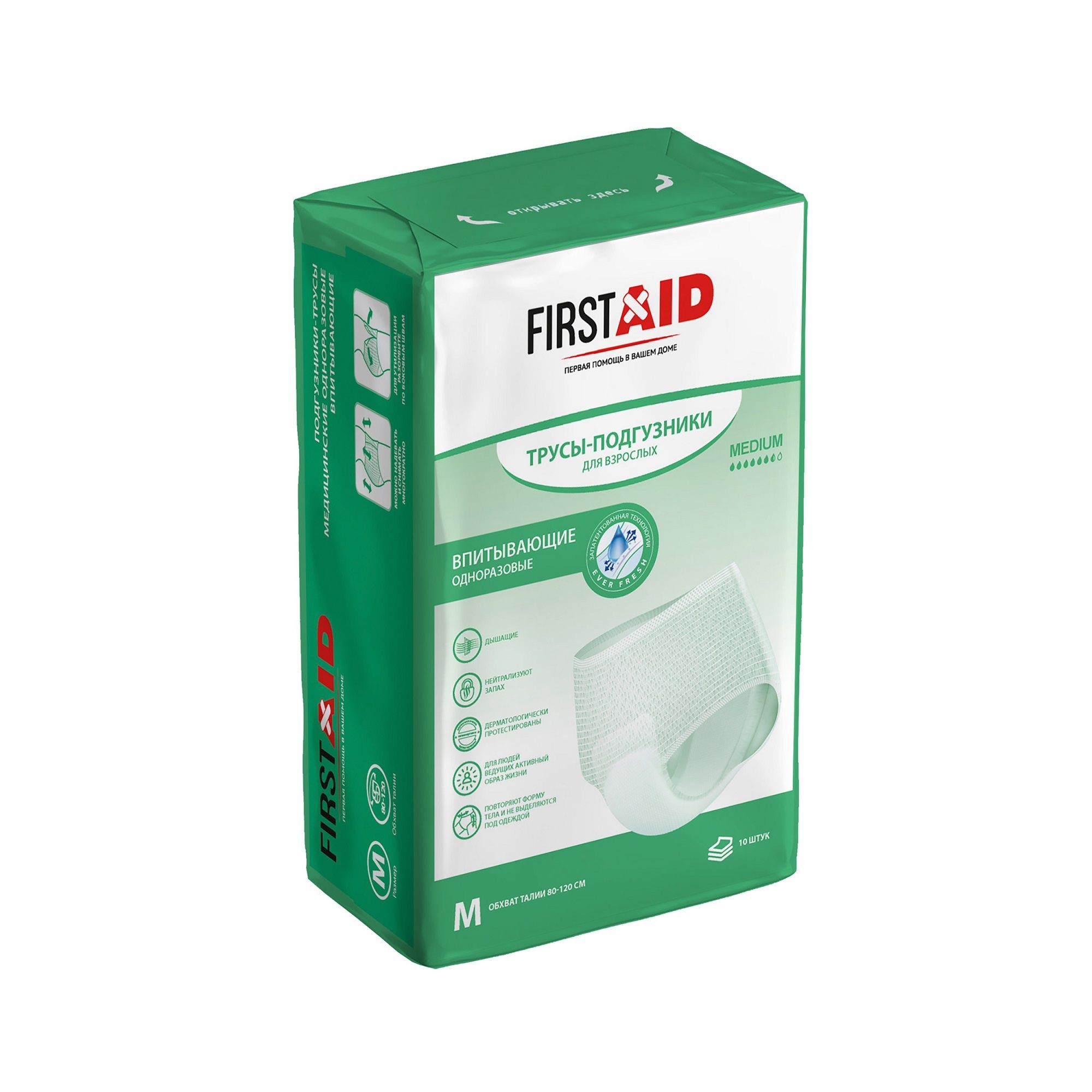 Изображение товара Подгузники-трусы впитывающие для взрослых Super First Aid/Ферстэйд 10шт р.M