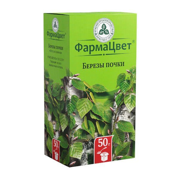 Изображение товара Березы почки 50г - натуральное лекарственное сырье для диуретической терапии