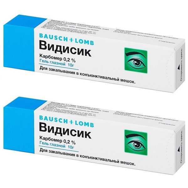 Изображение товара Гель глазной 2Х Видисик 0,2% 10г для увлажнения глаз и защиты слизистой