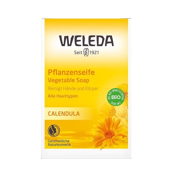 Изображение товара Мыло растительное детское с календулой Weleda 100 г натуральное гипоаллергенное очищающее