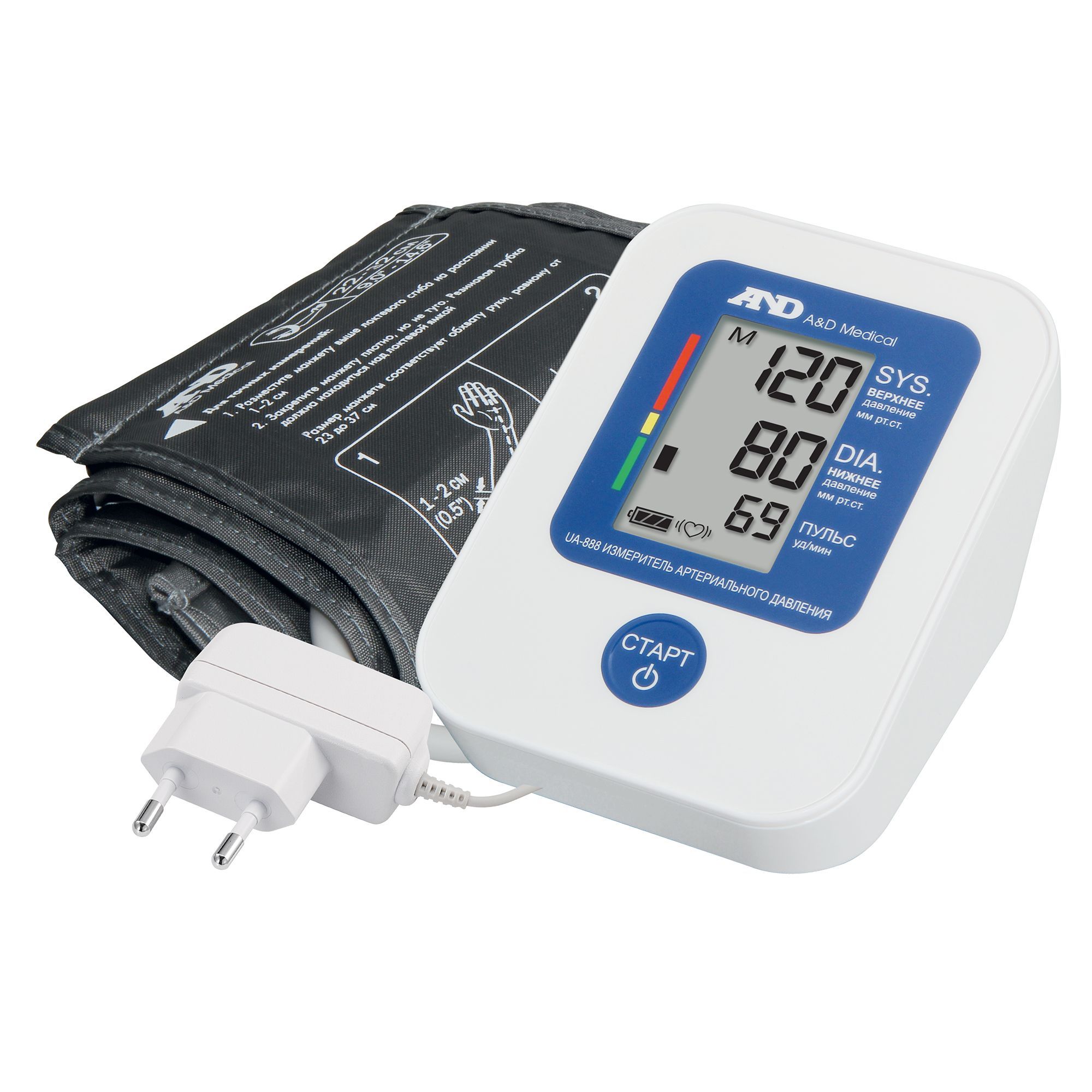 Изображение товара Автоматический тонометр UA-888 с манжетой 23-37 см и адаптером для точного контроля давления