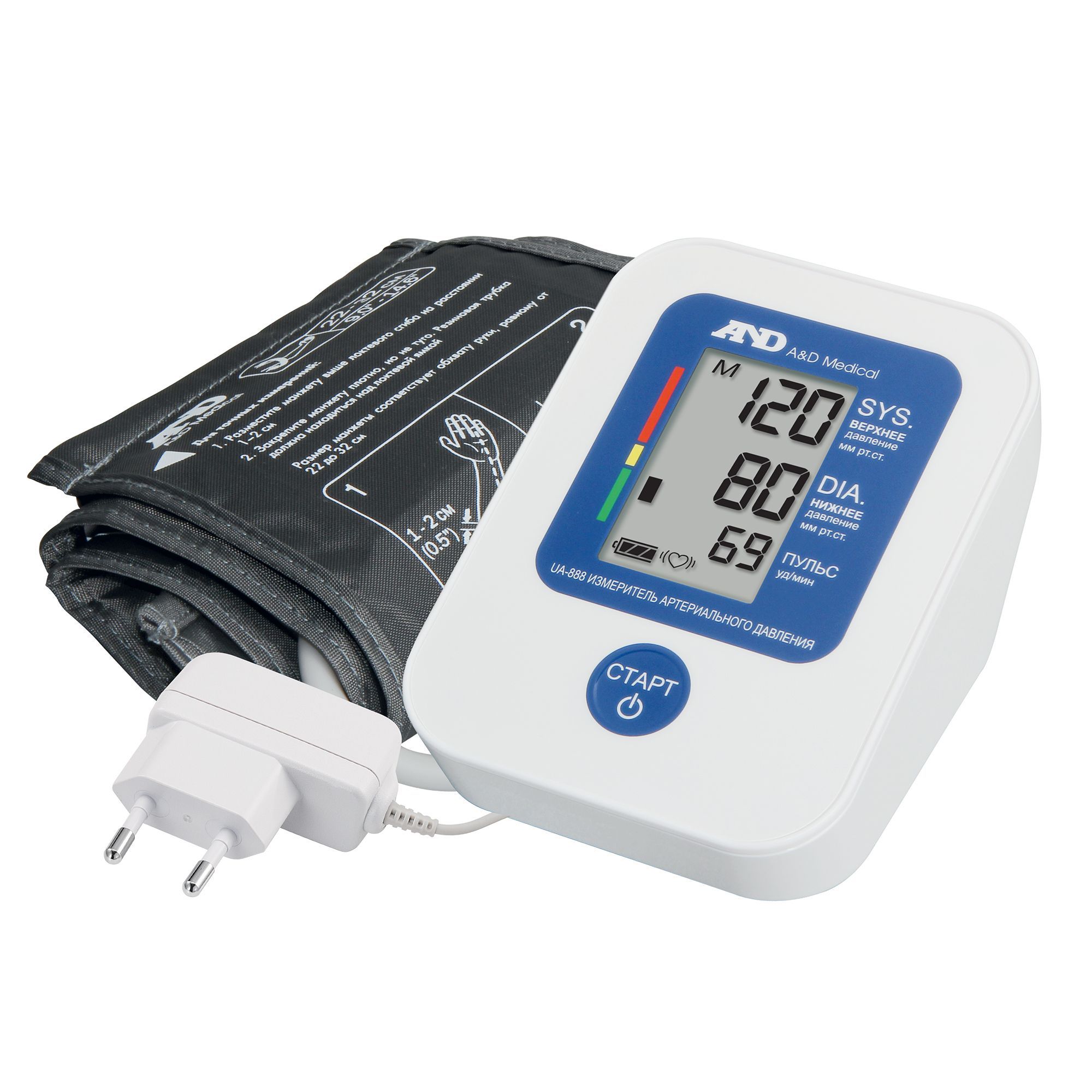 Изображение товара Тонометр автоматический с манжетой 22-32см и адаптером UA-888 A&D/Эй энд Ди