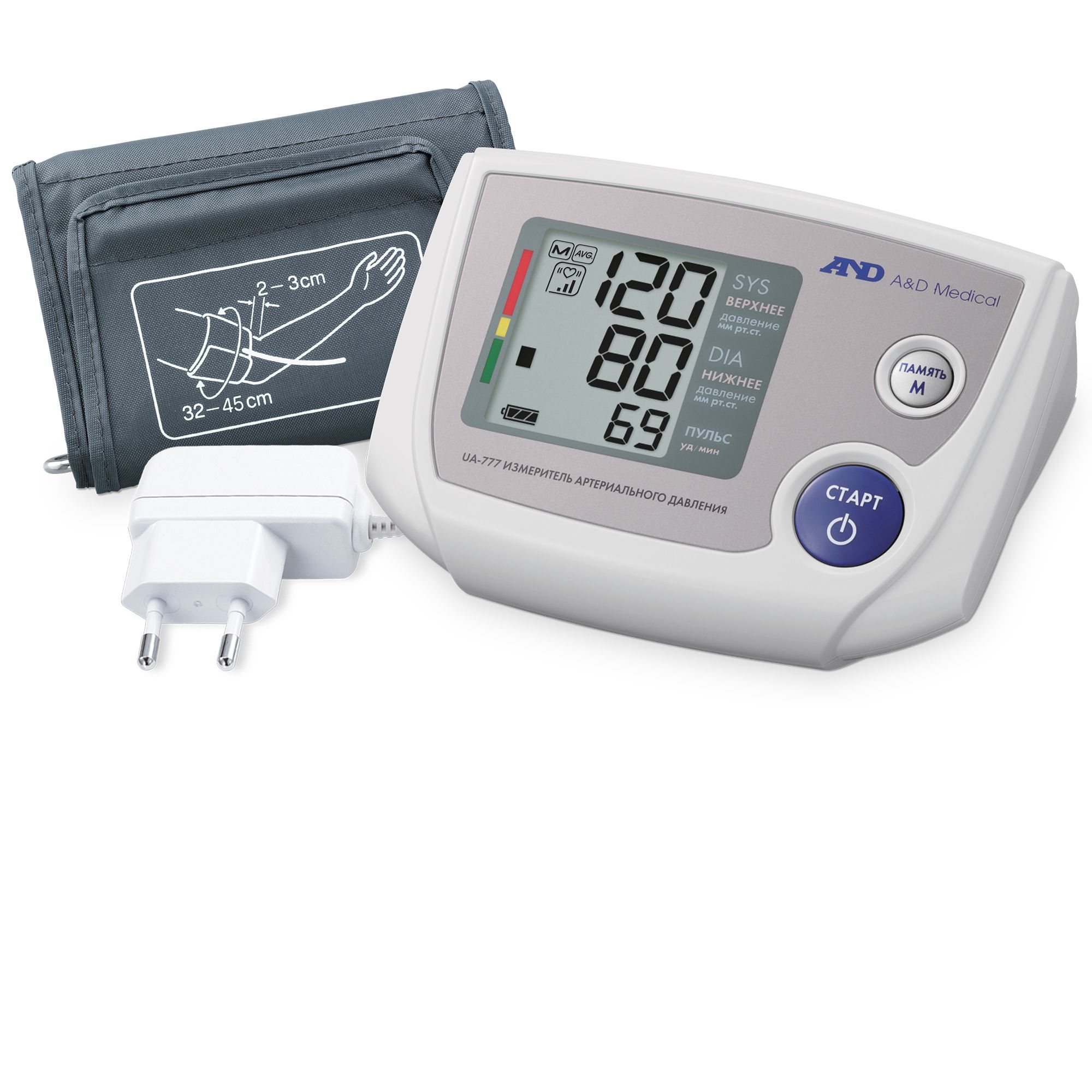 Изображение товара Тонометр автоматический с большой манжетой и адаптером UA-777L A&D/Эй энд Ди