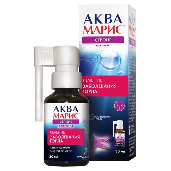 Изображение товара Спрей для горла Аква Марис Стронг 30мл противовоспалительный раствор