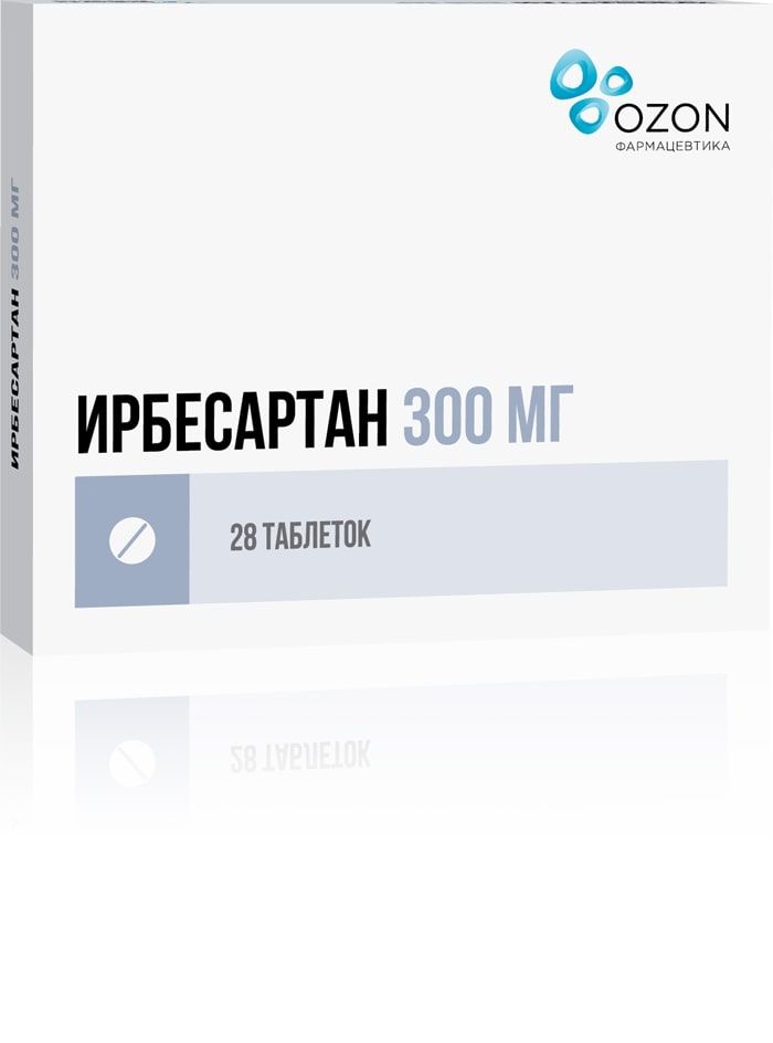 Изображение товара Ирбесартан таблетки п/о плен. 300мг 28шт