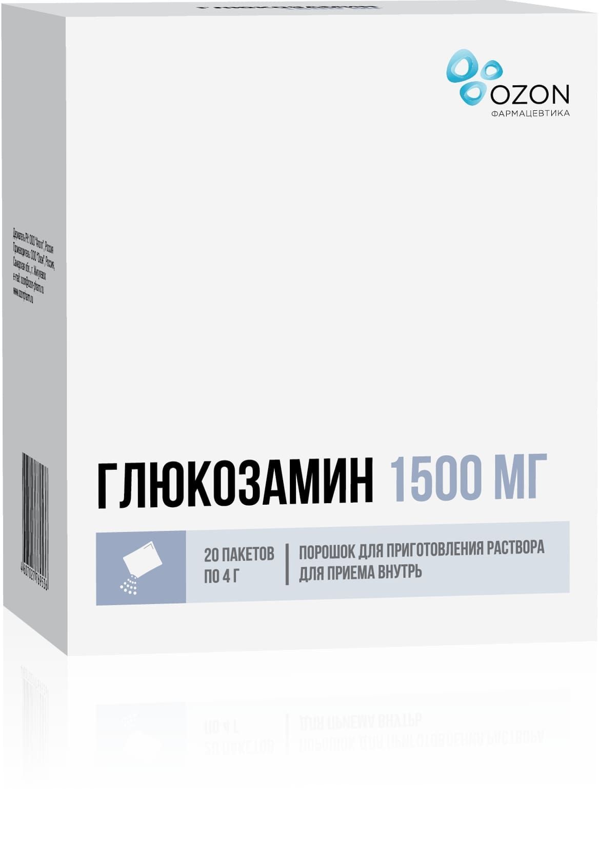 Изображение товара Глюкозамин порошок для приг. раствора для приема внутрь 1500мг 20шт