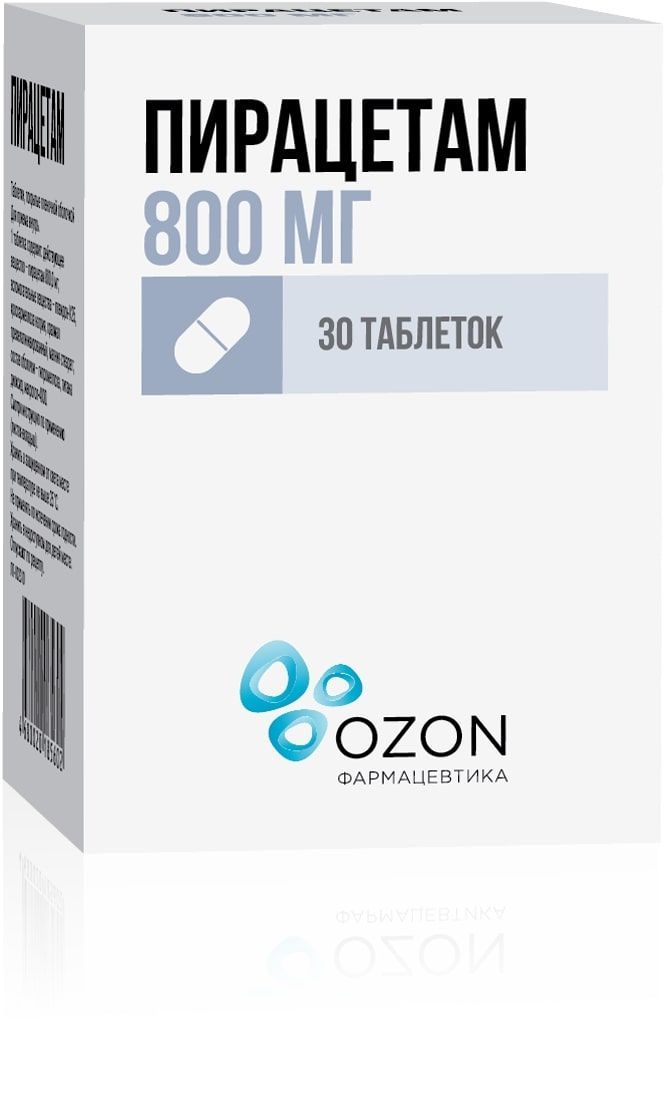 Изображение товара Пирацетам таблетки п/о плен. банка 800мг 30шт