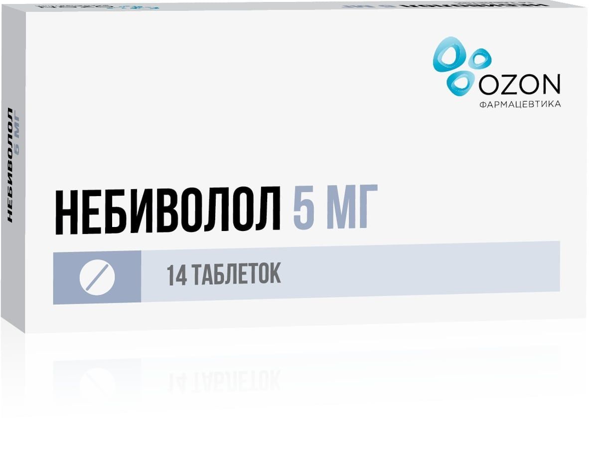 Изображение товара Небиволол таблетки 5 мг 14 шт гипотензивное средство кардиоселективное
