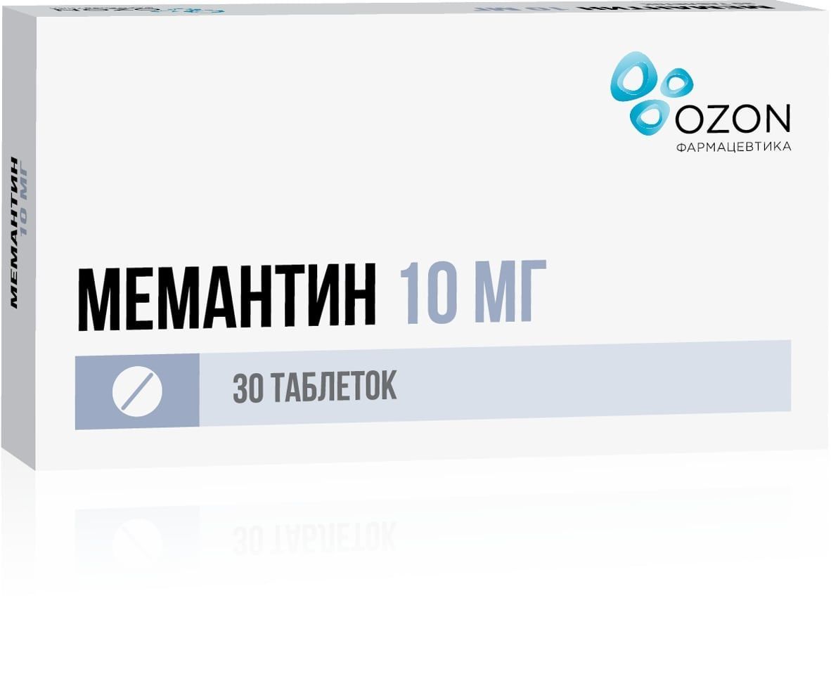 Изображение товара Мемантин 10 мг таблетки 30 шт для лечения деменции и когнитивных нарушений