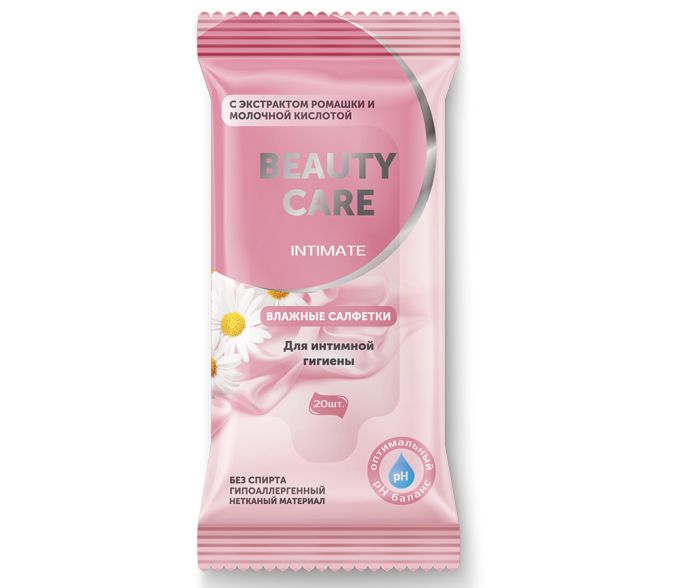 Изображение товара Влажные салфетки для интимной гигиены с ромашкой и молочной кислотой BC Бьюти Кеа 20 шт