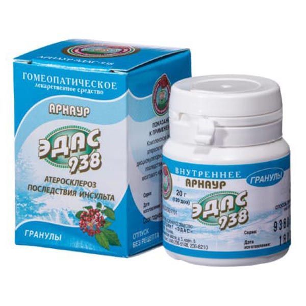 Изображение товара Эдас-938 Арнаур гомеопатические гранулы 20г для лечения сосудистых нарушений