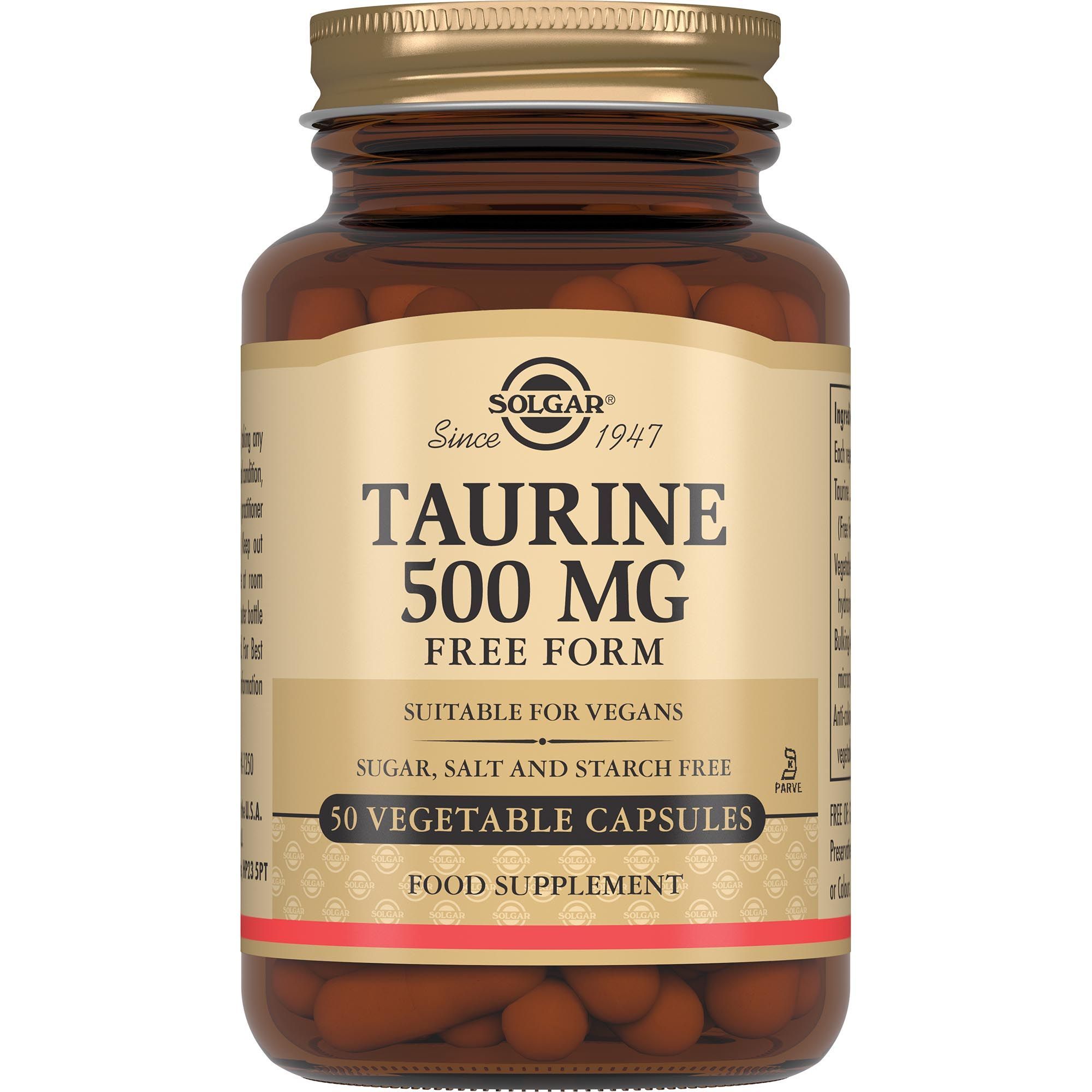 Изображение товара Капсулы Таурин 500мг Solgar для улучшения обмена веществ