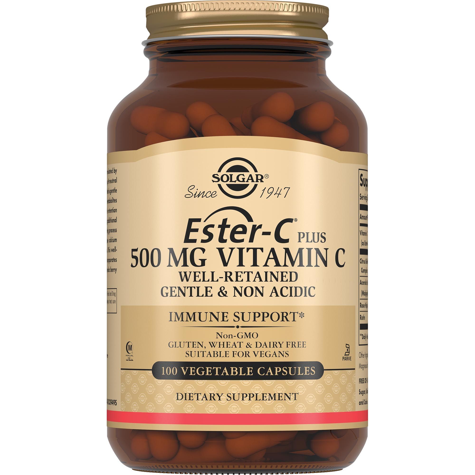 Изображение товара Эстер-С плюс Витамин С 500 мг капсулы 100 шт Солгар натуральная добавка