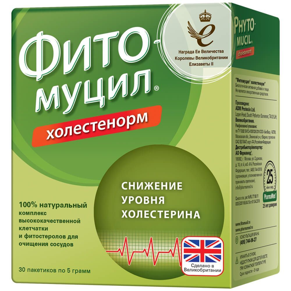 Изображение товара Фитомуцил Холестенорм порошок для приг. раствора для приема вн. пак. 5г 30шт