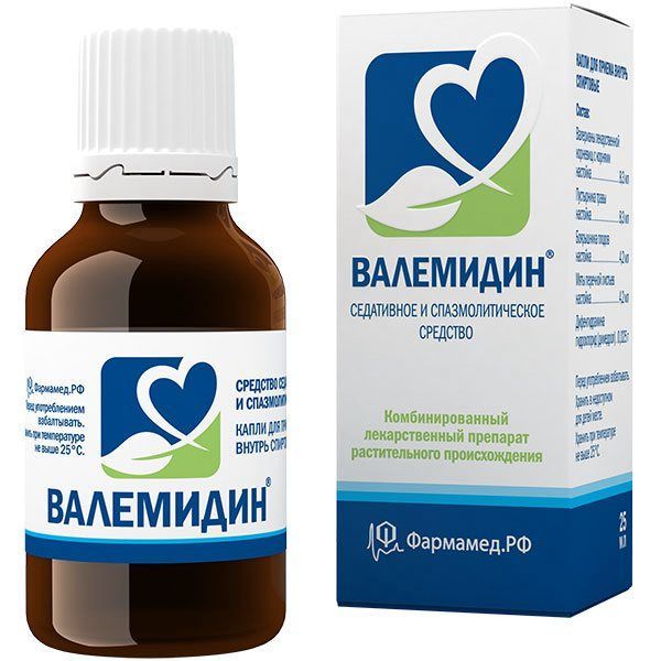 Изображение товара Валемидин капли внутрь 25мл седативное средство для неврозов гипертонии