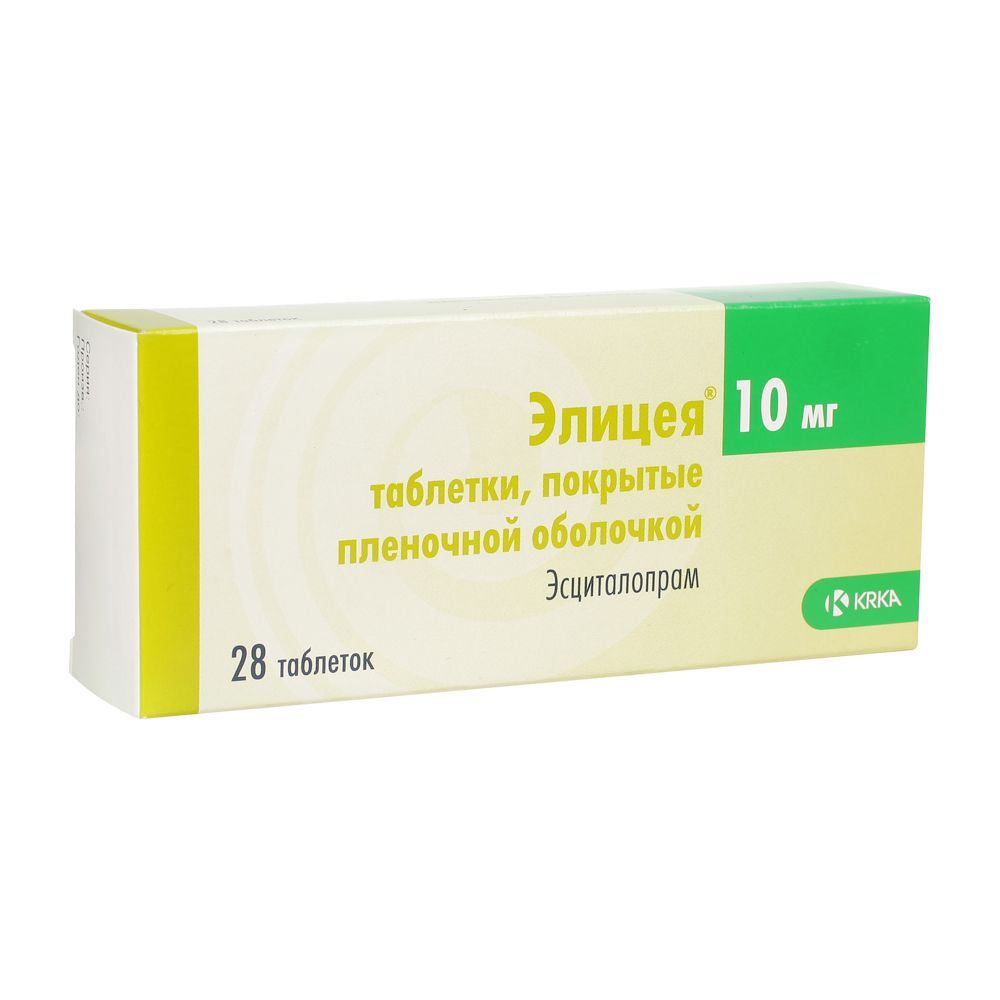 Изображение товара Элицея таблетки п/о плен. 10мг 28шт - антидепрессант