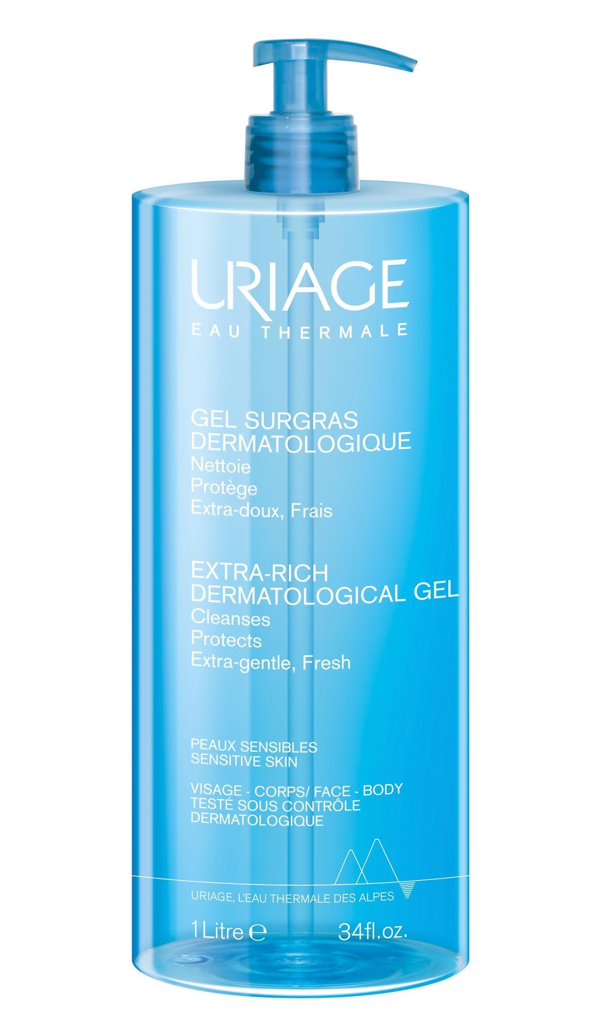 Изображение товара Гель для лица и тела дерматологический обогащенный Uriage/Урьяж помпа 1л