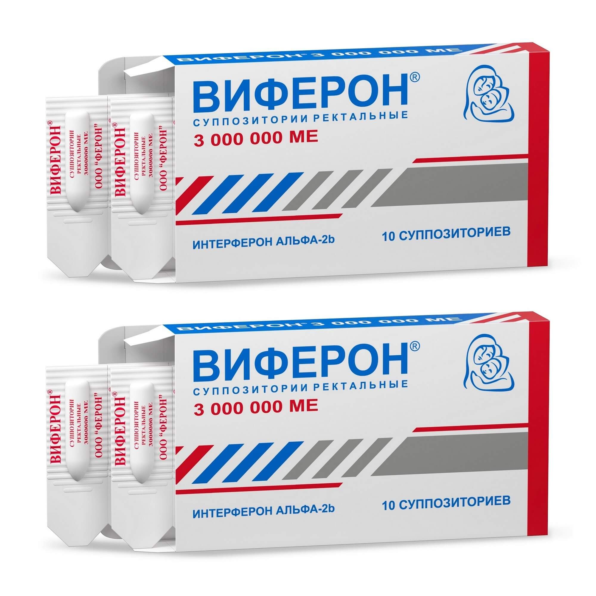 Изображение товара Суппозитории Виферон ректальные 3000000 МЕ 10шт