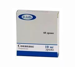 Изображение товара Сонапакс таблетки 10 мг 60 шт - антипсихотическое средство для лечения шизофрении