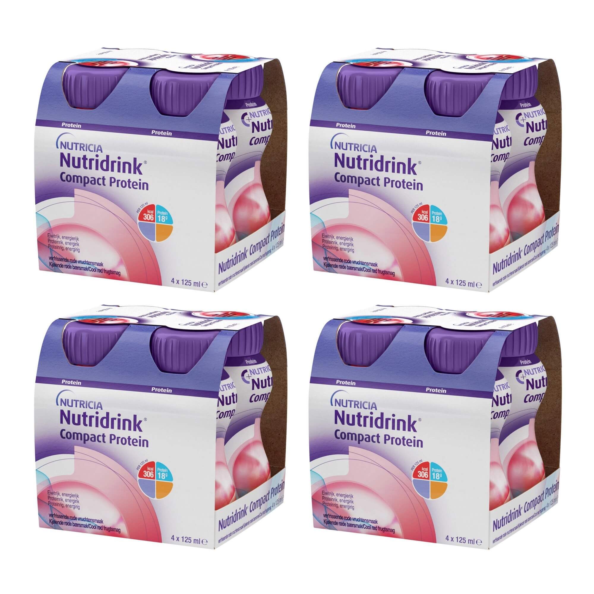 Изображение товара Компактное лечебное диетическое питание Nutridrink 125 мл 4 шт с фруктово-ягодным вкусом