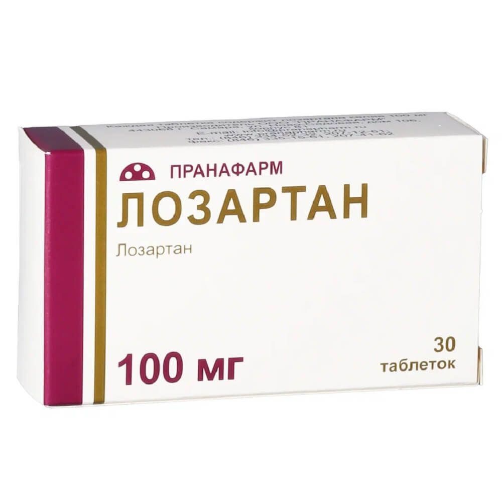 Изображение товара Лозартан таблетки 100 мг 30 шт для снижения давления и лечения гипертензии