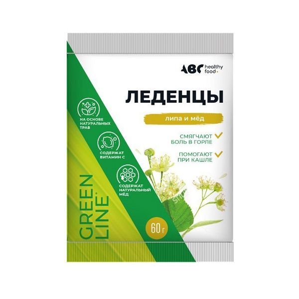 Изображение товара Карамель леденцовая с витамином С липа и мёд ABC Healthy Food 60г