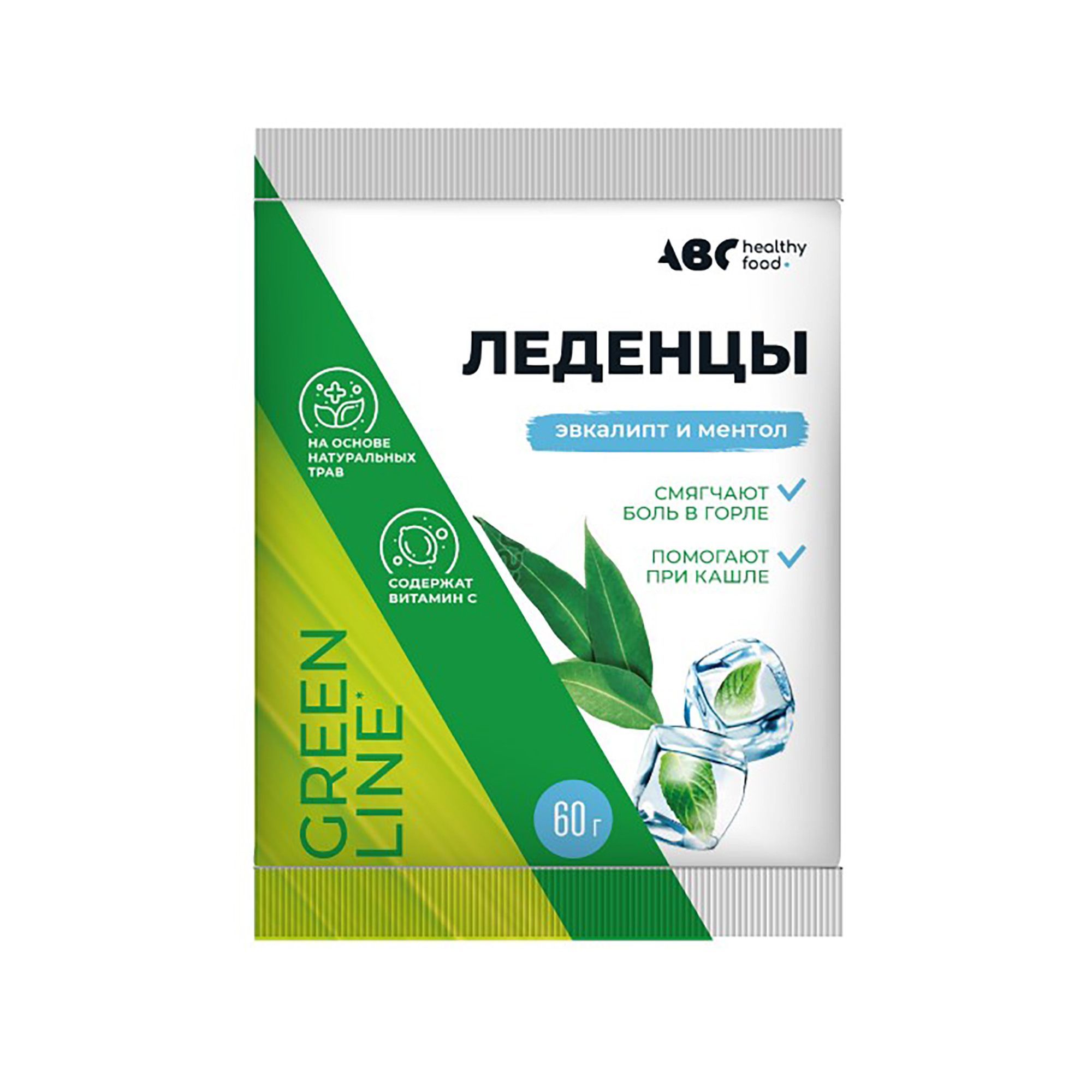 Изображение товара Карамель леденцовая с витамином С эвкалипт и ментолом ABC Healthy Food 60г