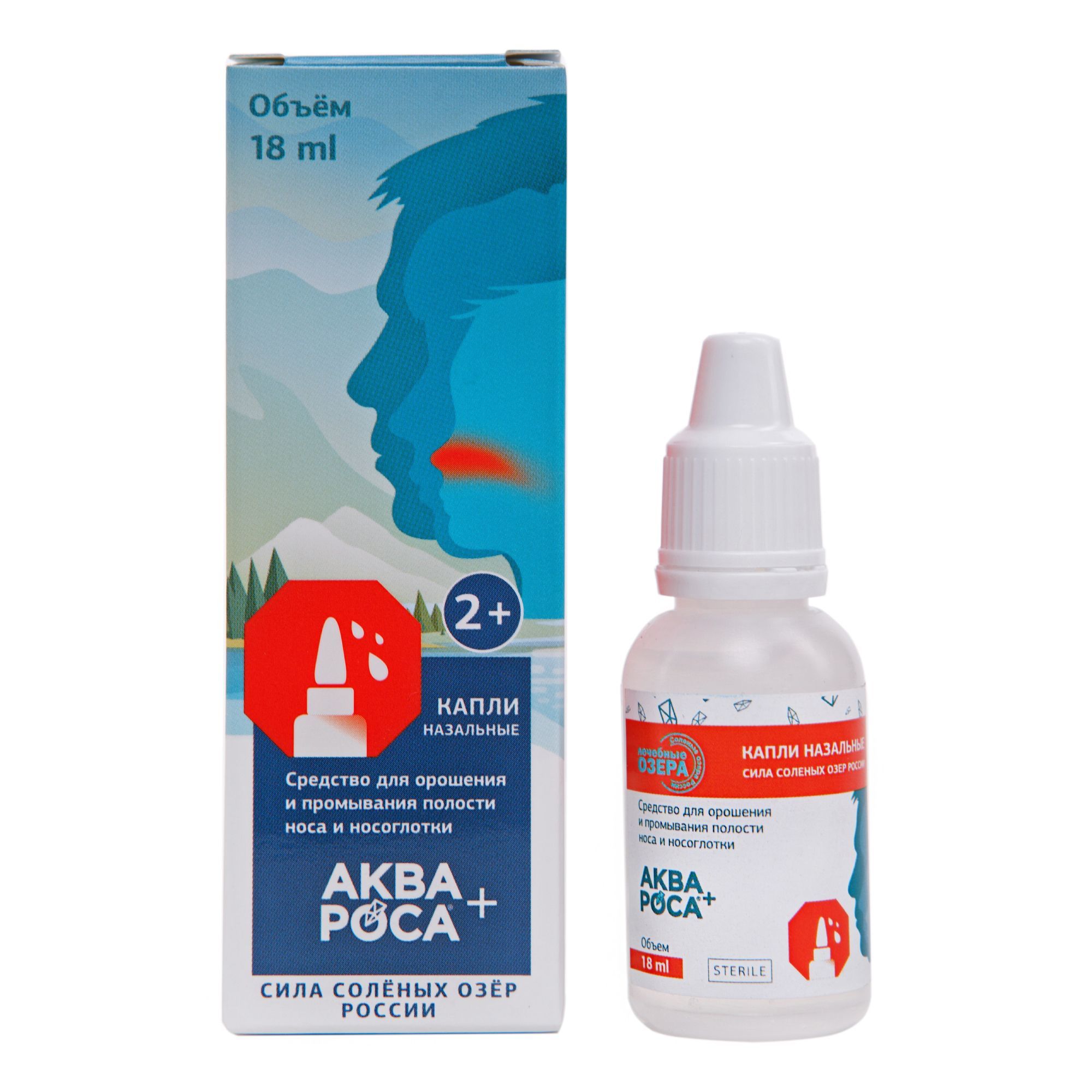 Изображение товара Капли назальные с 2 лет Аквароса+ фл. 2% 18мл