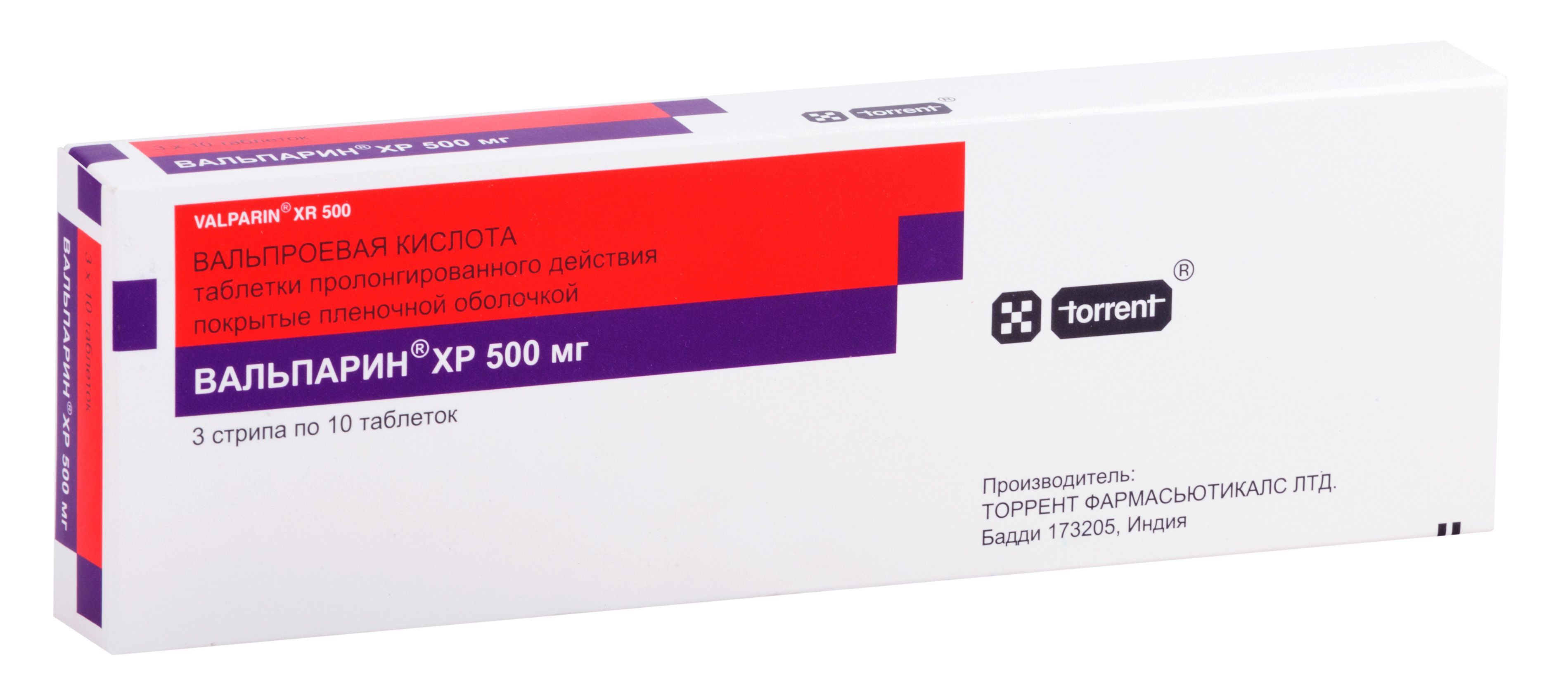 Изображение товара Вальпарин ХР таблетки 500 мг 30 штук - противосудорожный препарат
