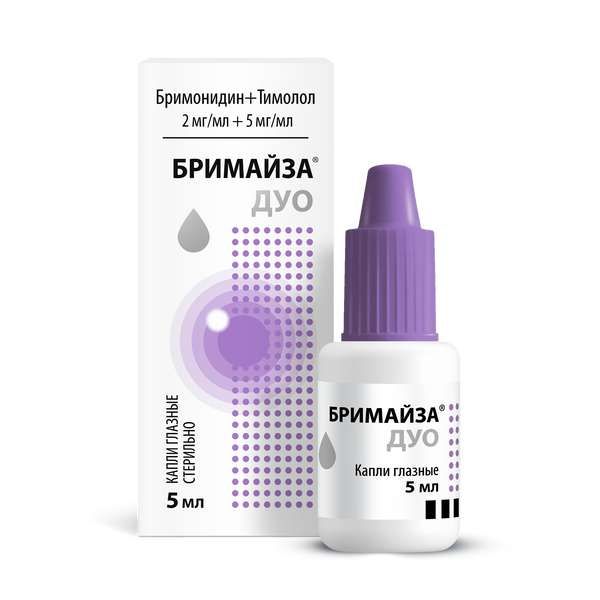 Изображение товара Бримайза Дуо капли глазные 2мг/мл+5мг/мл 5мл