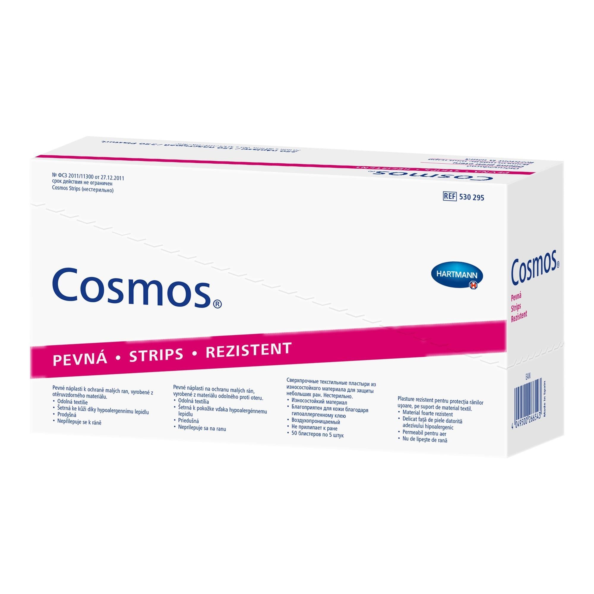 Изображение товара Пластырь в пластинках Cosmos 6х2 см 50 шт, гипоаллергенный, износостойкий