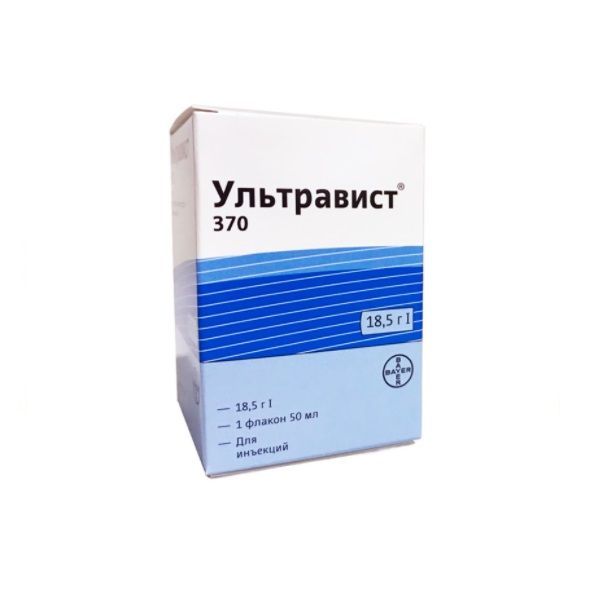 Изображение товара Ультравист раствор для инъекций 370мг йода/мл 50мл