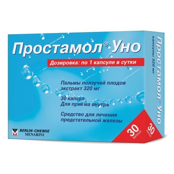 Изображение товара Простамол Уно капсулы 320мг 30 шт натуральное лечение гиперплазии и простатита