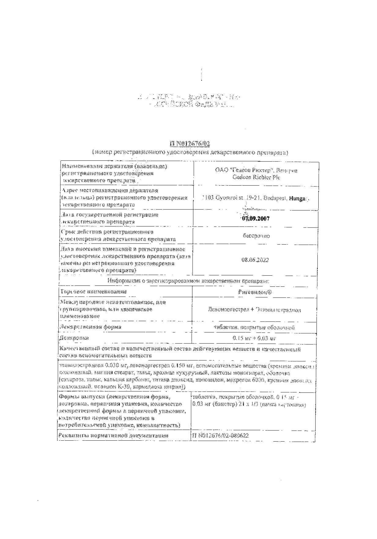 Ригевидон 21+7 таблетки п/о плен. 28шт - купить в Москве лекарство  Ригевидон 21+7 таблетки п/о плен. 28шт, официальная инструкция по применению