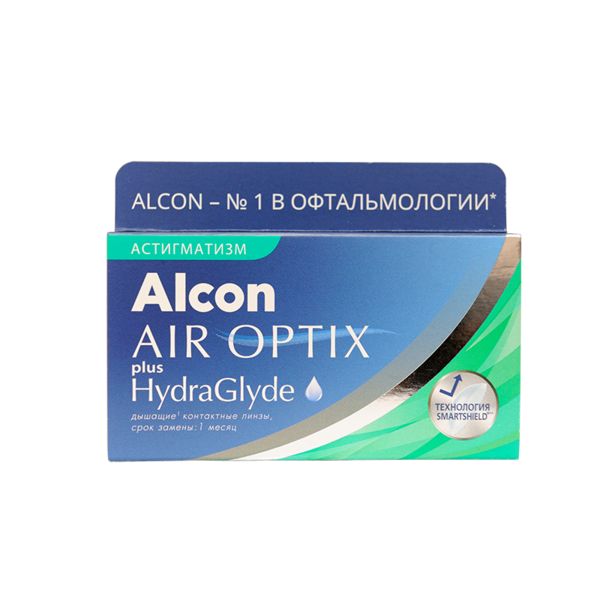 Линзы контактные Alcon/Алкон Air Optix plus HydraGlyde for Astigmatism (-2.00. -0.75 /080/ 3шт