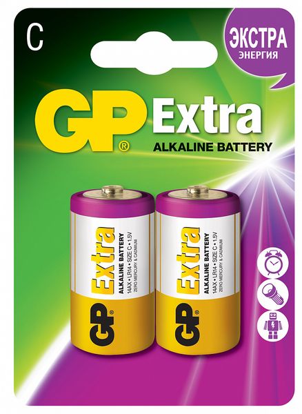 Батарейка алкалиновая GP (Джи пи) Extra C LR14 1,5V 2 шт. фото №7