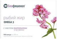 Рыбий жир с валерианой и пустырником Биафишенол капсулы 0,35г 100шт