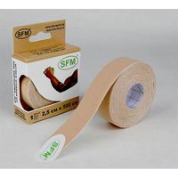 Тейп кинезиологическая на хлопковой основе в рулоне бежевый SFM-Plaster 2,5см х 500см