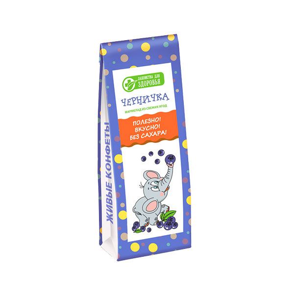 Мармелад желейный Черничка Лакомства для здоровья 105г ООО Конфаэль Коллекция