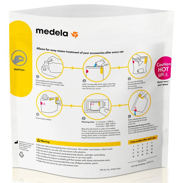 Пакеты для стерилизации в микроволновой печи Medela/Медела 5шт фото №3