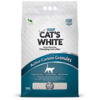 Наполнитель комкующийся с гранулами активированного угля Active Carbon Granules Cat's White 10л