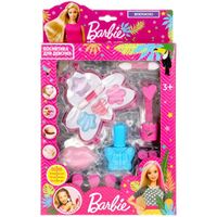 Набор: Тени, блеск, помада, лак, разделитель, аппликатор, косм. для девочек Барби Милая леди 110г