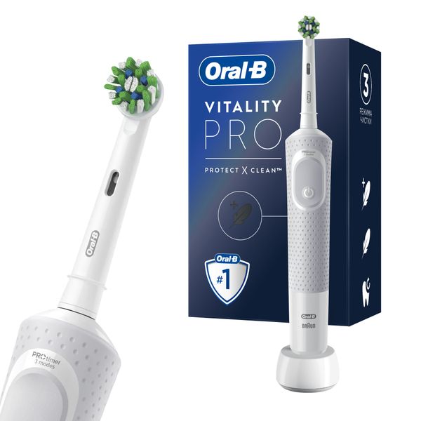 Щетка зубная электрическая 3708 с зарядным устройством 3757 белая Vitality Pro D103.413.3 Oral-B/Орал-би oral b оригинальная электрическая зубная щётка для бережной чистки чёрная vitality pro