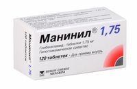 Манинил 1,75 таблетки 1,75мг 120шт