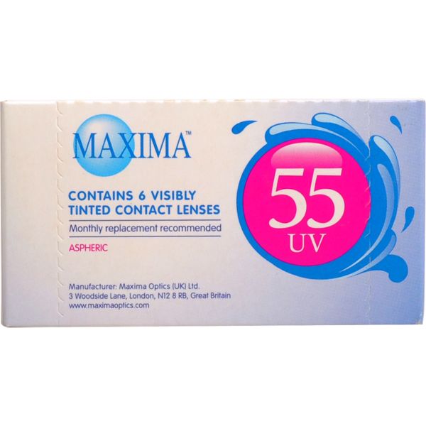 Линзы контактные Maxima/Максима 55 UV 8,6, -3,75 6шт