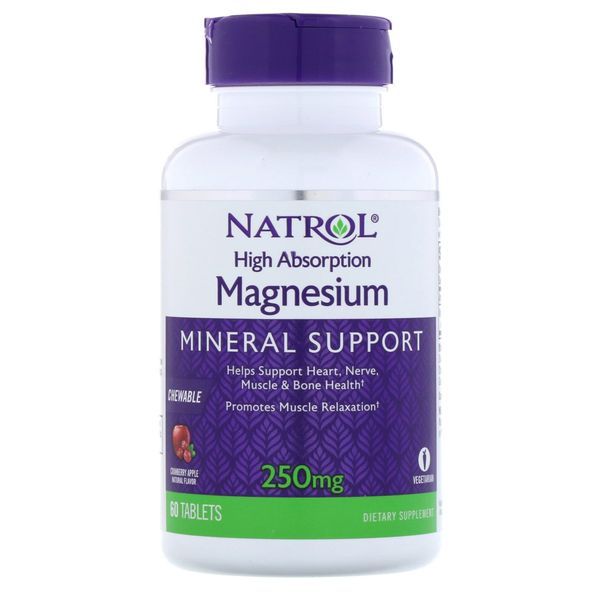 Магнезиум Natrol таблетки жевательные 250мг 60шт NATROL LLC 2251756 - фото 1