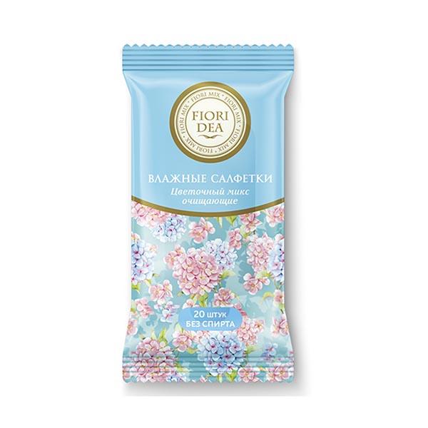 Изображение товара Салфетки влажные очищающие аромат цветочный микс Fiori Dea/Фьери Дея 20шт