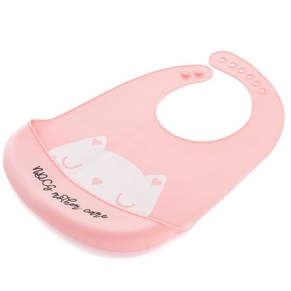 Слюнявчик нагрудник для кормления силиконовый Mother Care розовый NDCG фото №5