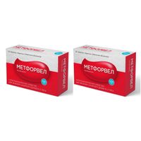 2Х Метфорвел таблетки п/о плен. 500мг 60шт
