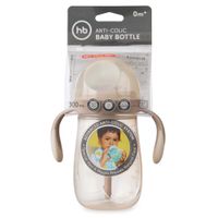 Бутылочка антиколиковая с ручками и силиконовой соской молочный Happy Baby/Хэппи Беби 300мл